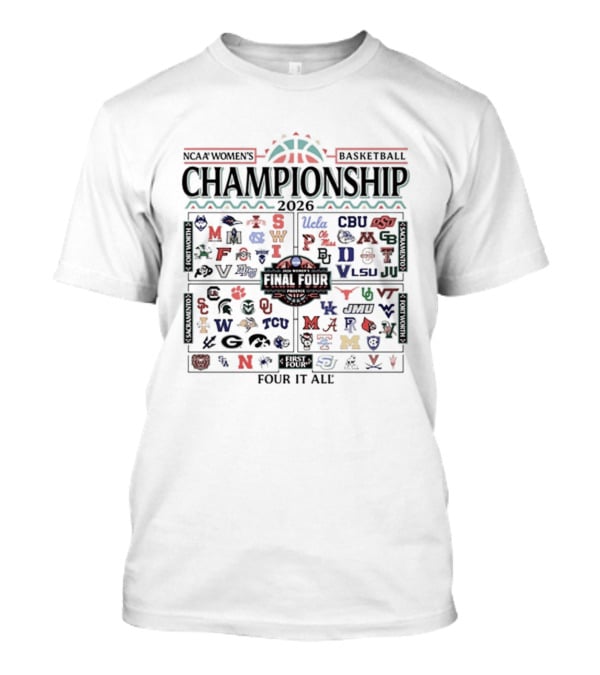 2026 NCAA Women's Basketball Championship March Madness Final Four Teams T-Shirt