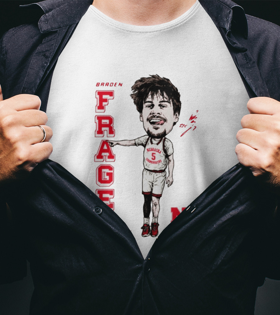 Braden Frager Nebraska Cornhuskers Basketball Caricature #5 T-Shirt
