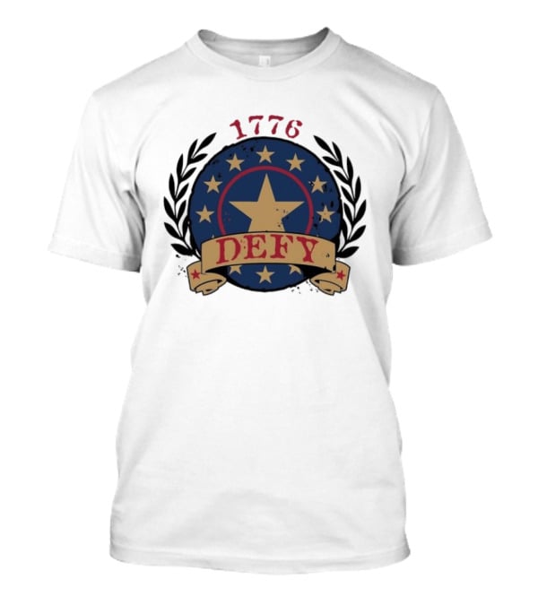 Defy 1776 Vintage Star Emblem With Laurel Wreath Anniversary 250th T-Shirt