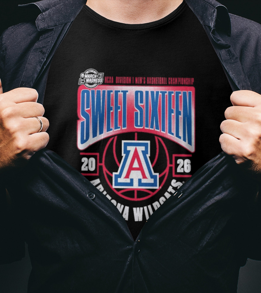 2026 Arizona Wildcats NCAA Sweet Sixteen March Madness Basketball Tournament T-Shirt