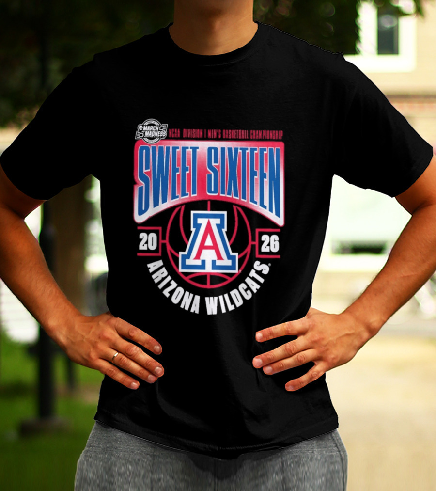 2026 Arizona Wildcats NCAA Sweet Sixteen March Madness Basketball Tournament T-Shirt