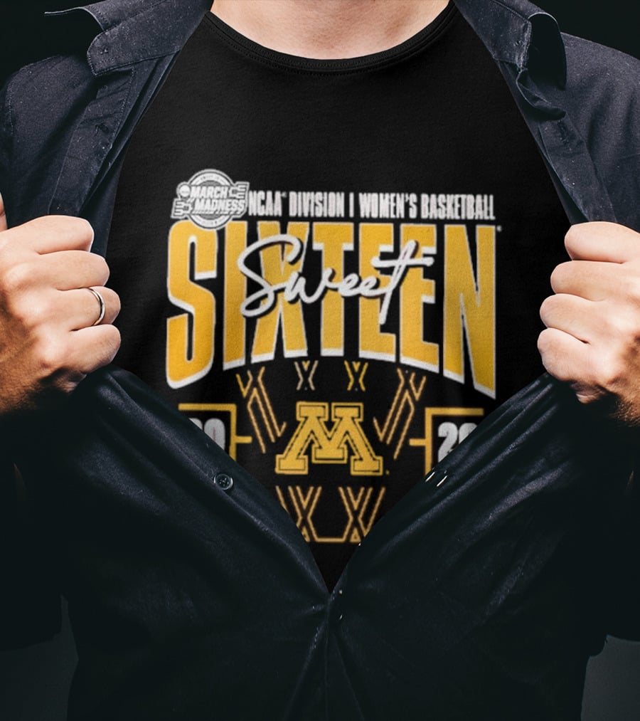 2026 NCAA Women's Basketball Tournament March Madness Minnesota Golden Gophers Sweet Sixteen T-Shirt