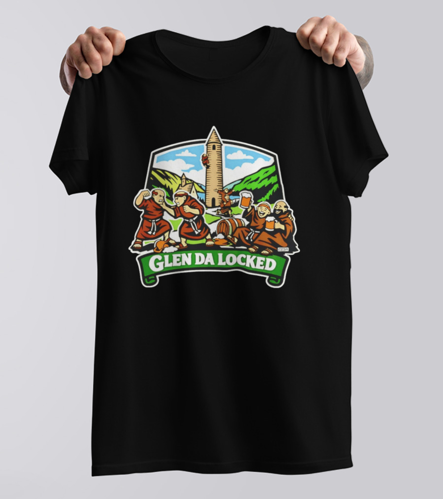 Glen Da Locked Monks Medieval Tower And Ale Celebration T-Shirt