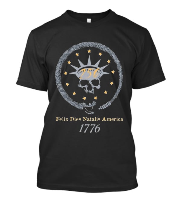 Felix Dies Natalis America 250 Skull 1776 Stars And Snake Circle T-Shirt