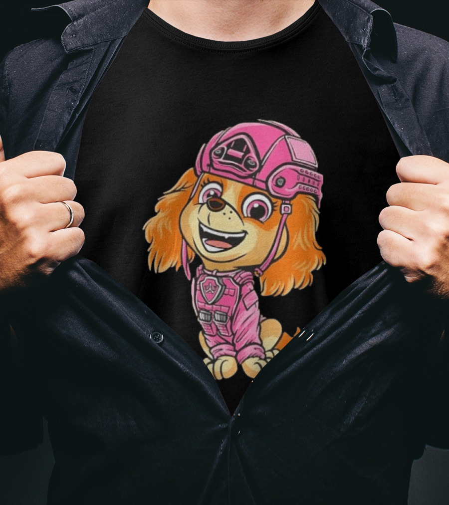 Paw Patrol Skye Air Rescue Pup In Pink Helmet And Suit T-Shirt