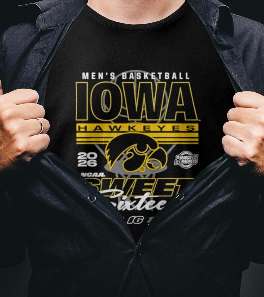 Men's Basketball Iowa Hawkeyes 2026 NCAA Sweet Sixteen Bound T-Shirt
