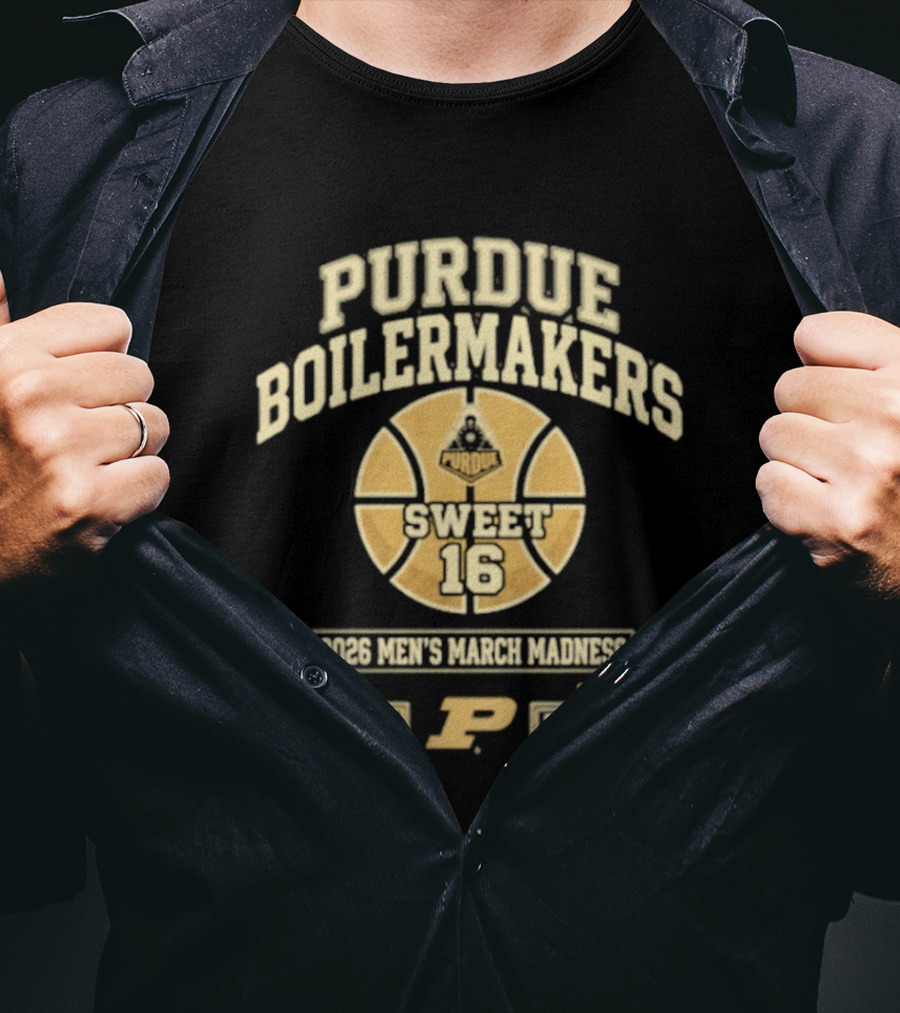 Purdue Boilermakers Sweet 16 2026 Men's March Madness Basketball Tournament T-Shirt