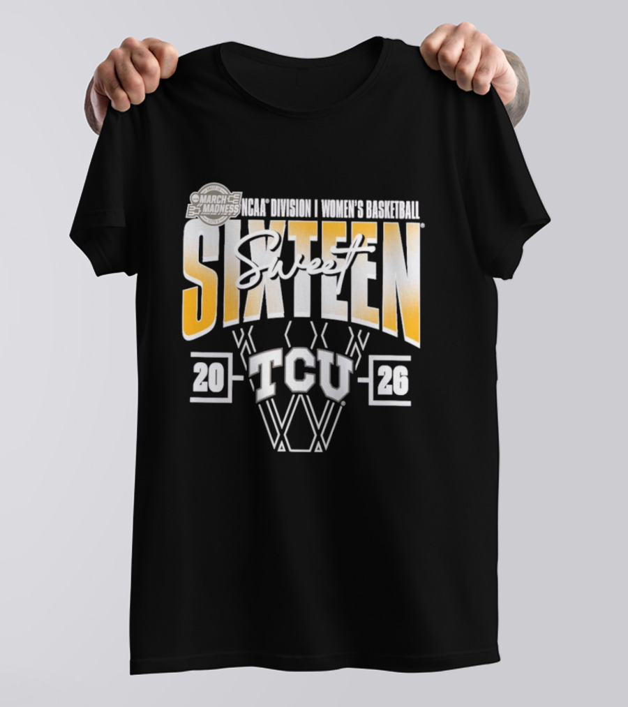 March Madness 2026 TCU Horned Frogs NCAA Women's Basketball Sweet Sixteen T-Shirt