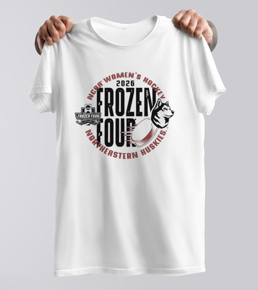 Northeastern Huskies Women's Hockey 2026 Frozen Four Tournament T-Shirt