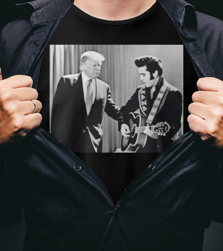 Donald Trump Elvis 2026 Collaboration With Guitar Performance T-Shirt
