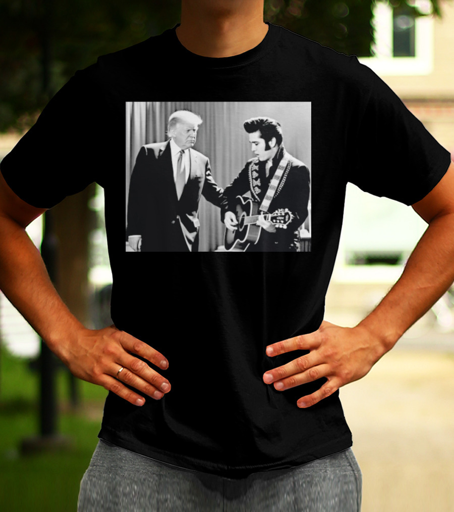 Donald Trump Elvis 2026 Collaboration With Guitar Performance T-Shirt