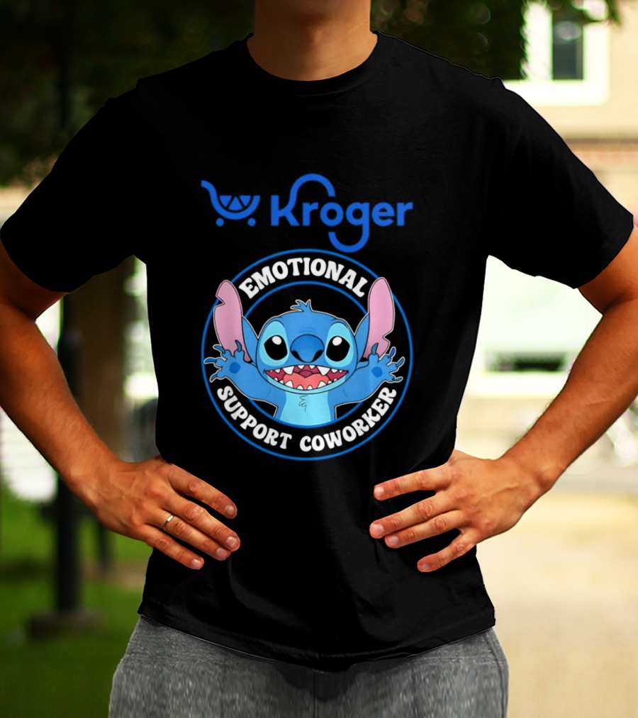 Kroger Emotional Support Coworker Stitch T-Shirt