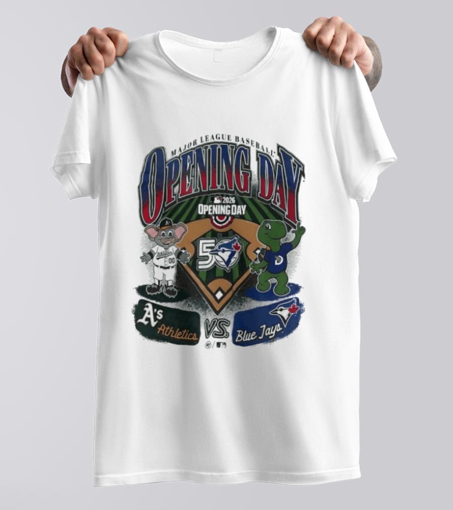 Major League Baseball Opening Day Athletics Vs Blue Jays 1992 T-Shirt