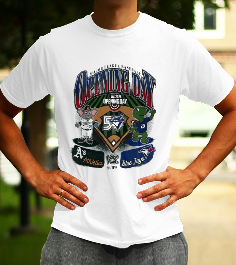 Major League Baseball Opening Day Athletics Vs Blue Jays 1992 T-Shirt