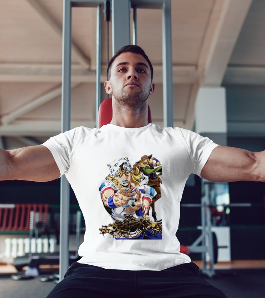 Steel Ball Run JoJo's Bizarre Adventure Gyro Zeppeli And Johnny Joestar Anime Characters T-Shirt