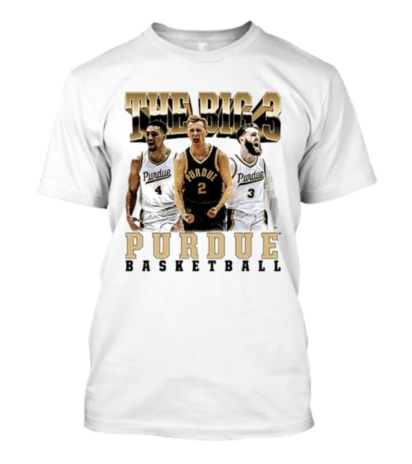Purdue Basketball The Big 3 Player Collage T-Shirt