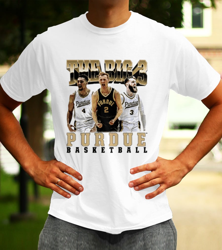 Purdue Basketball The Big 3 Player Collage T-Shirt