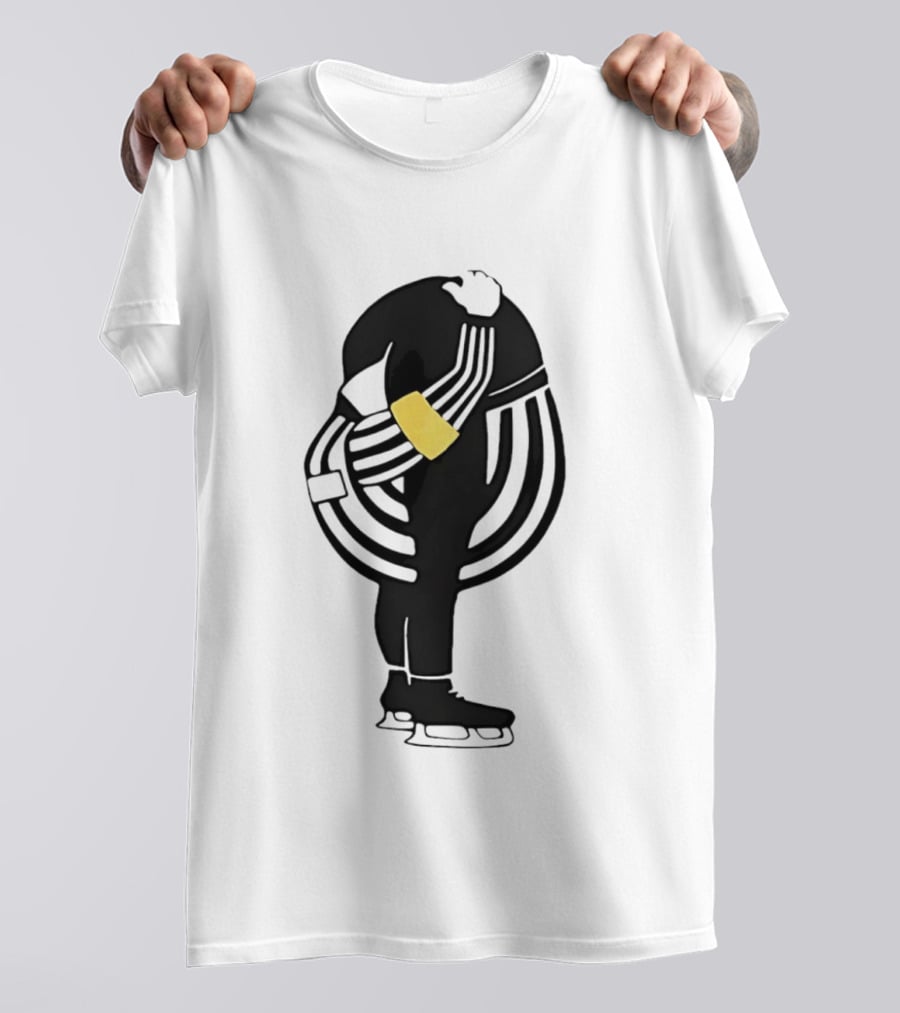 Grace In Motion Ice Skater With Striped Outfit And Yellow Arm Band T-Shirt