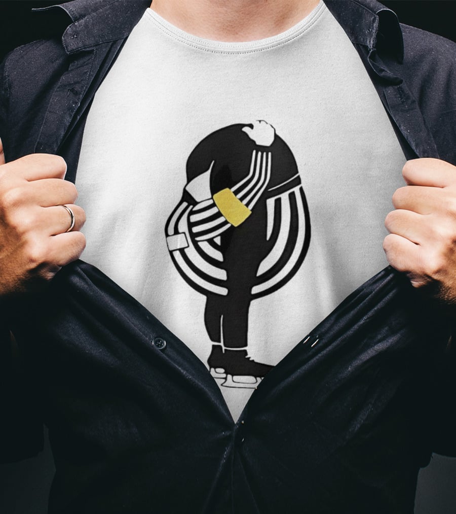 Grace In Motion Ice Skater With Striped Outfit And Yellow Arm Band T-Shirt