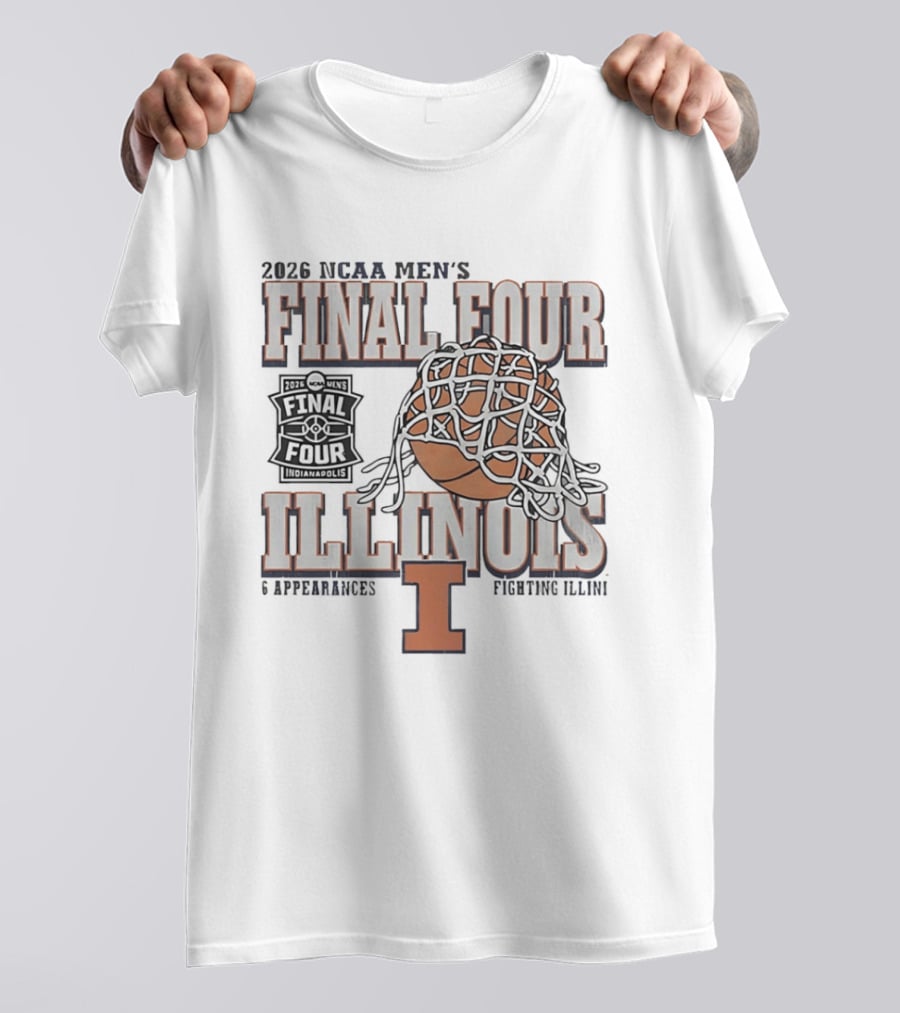2026 NCAA Men's Final Four Illinois Fighting Illini Basketball 6 Appearances T-Shirt