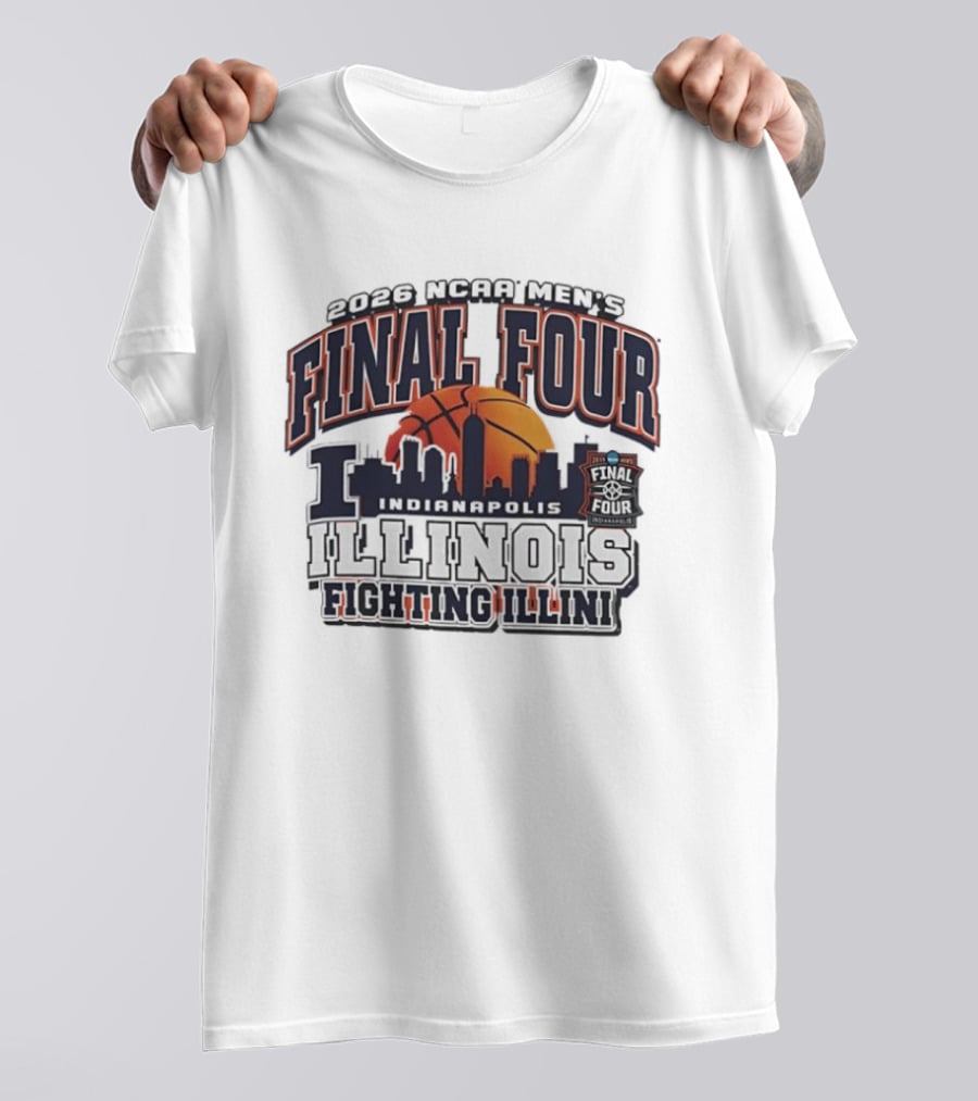 2026 NCAA Men's Final Four Indianapolis Illinois Fighting Illini Basketball T-Shirt