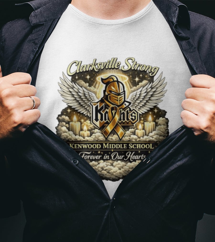 Clarksville Strong Knights Kenwood Middle School Forever In Our Hearts T-Shirt