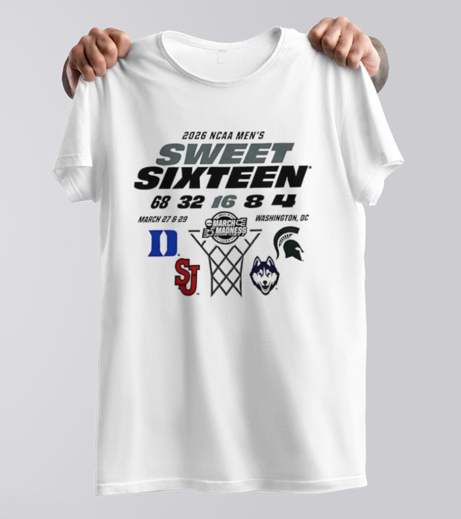 2026 NCAA Men's Basketball Sweet Sixteen March Madness Washington DC Matchup Logos T-Shirt