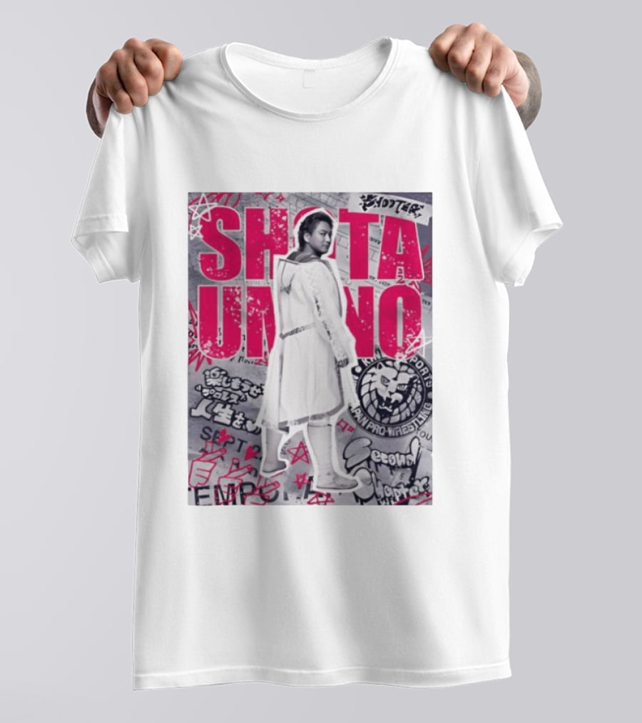 Shota Umino New Japan Pro Wrestling Graffiti Style Banner T-Shirt