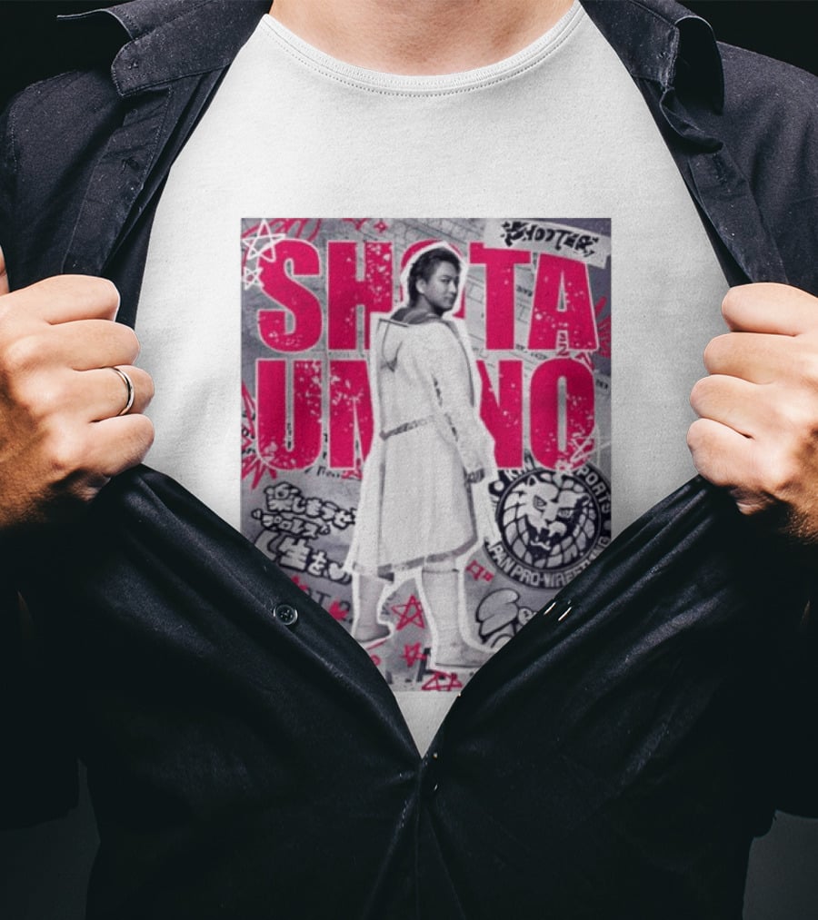 Shota Umino New Japan Pro Wrestling Graffiti Style Banner T-Shirt
