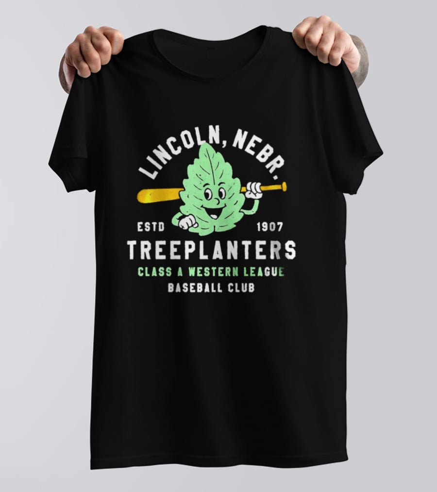 Lincoln Nebr Treeplanters Estd 1907 Class A Western League Baseball Club T-Shirt