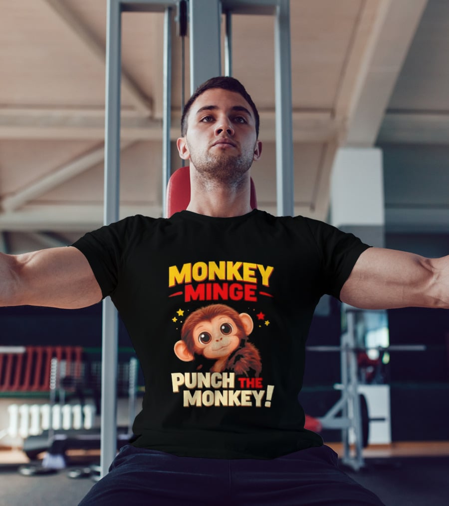 Monkey Minge Punch That Monkey Cute Cartoon Monkey T-Shirt