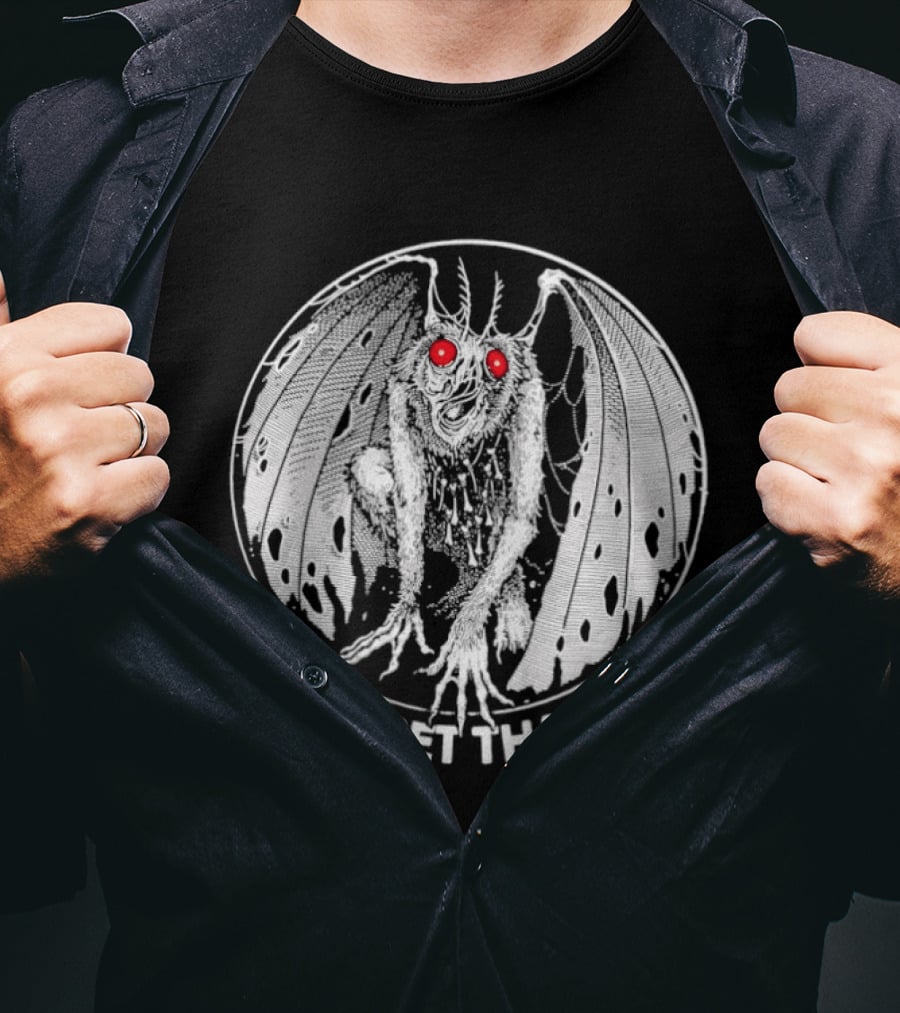 Mothman Can I Pet That Dog Meme Red Eyes Cryptid Humor T-Shirt