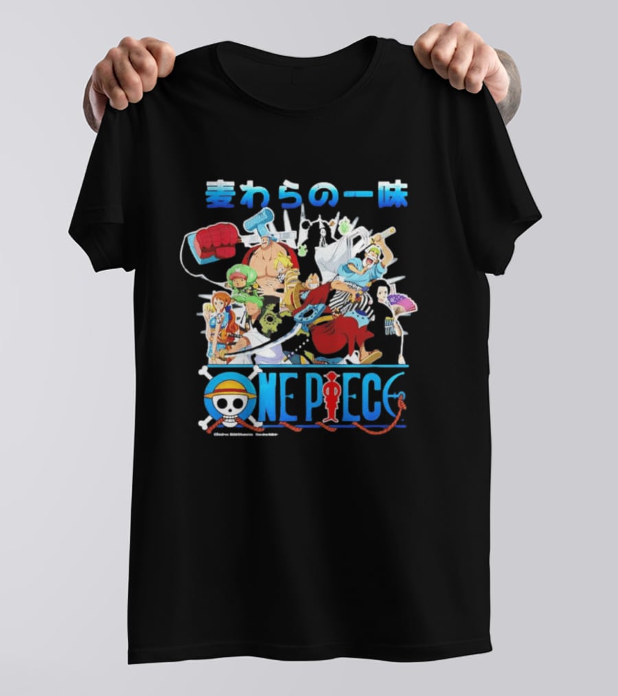 One Piece Anime Straw Hat Crew Cast Collage T-Shirt