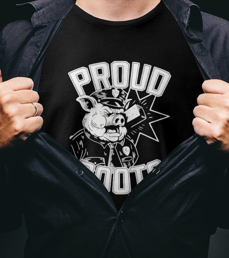 Proud Roots Pig Police Uniform Stars And Stripes T-Shirt