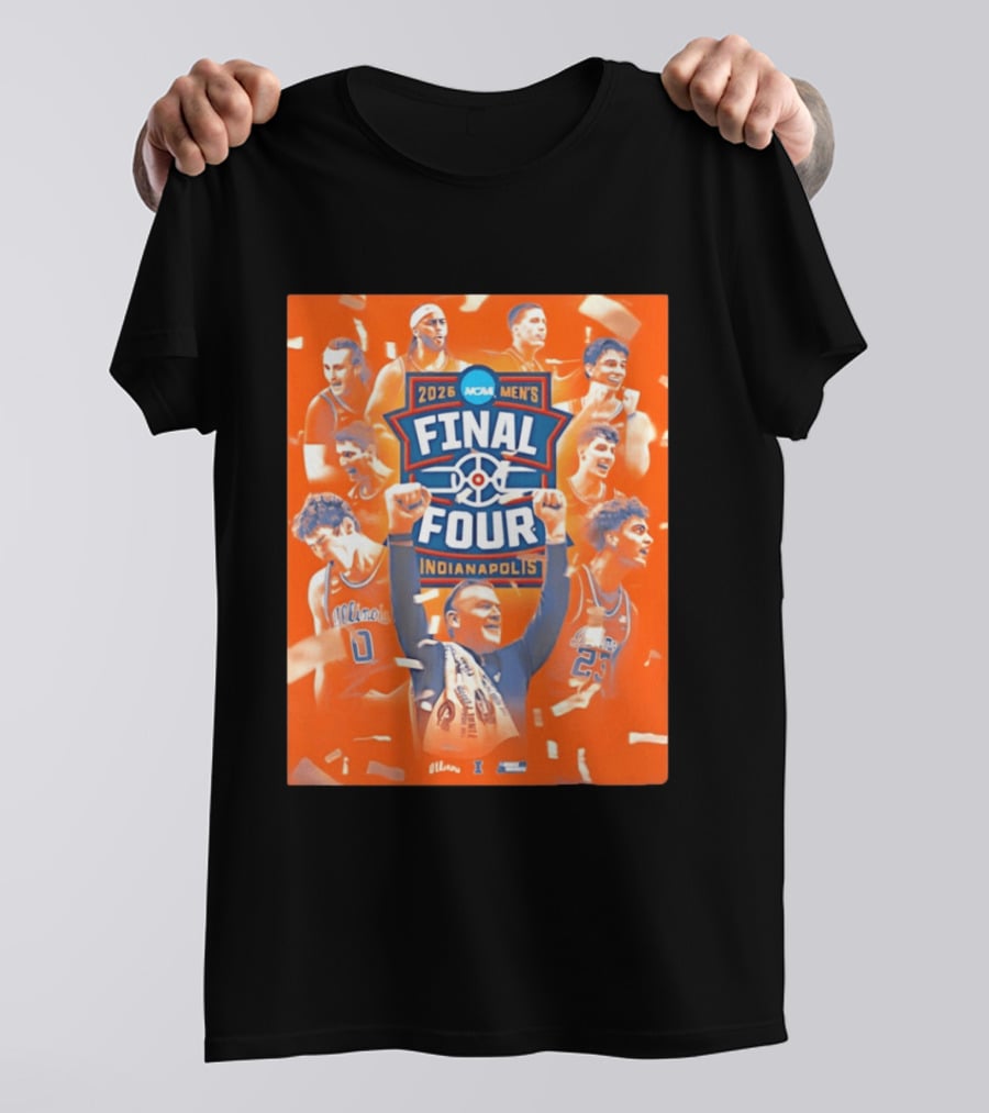 2026 NCAA Men's Final Four Indianapolis Illinois Illini Basketball T-Shirt