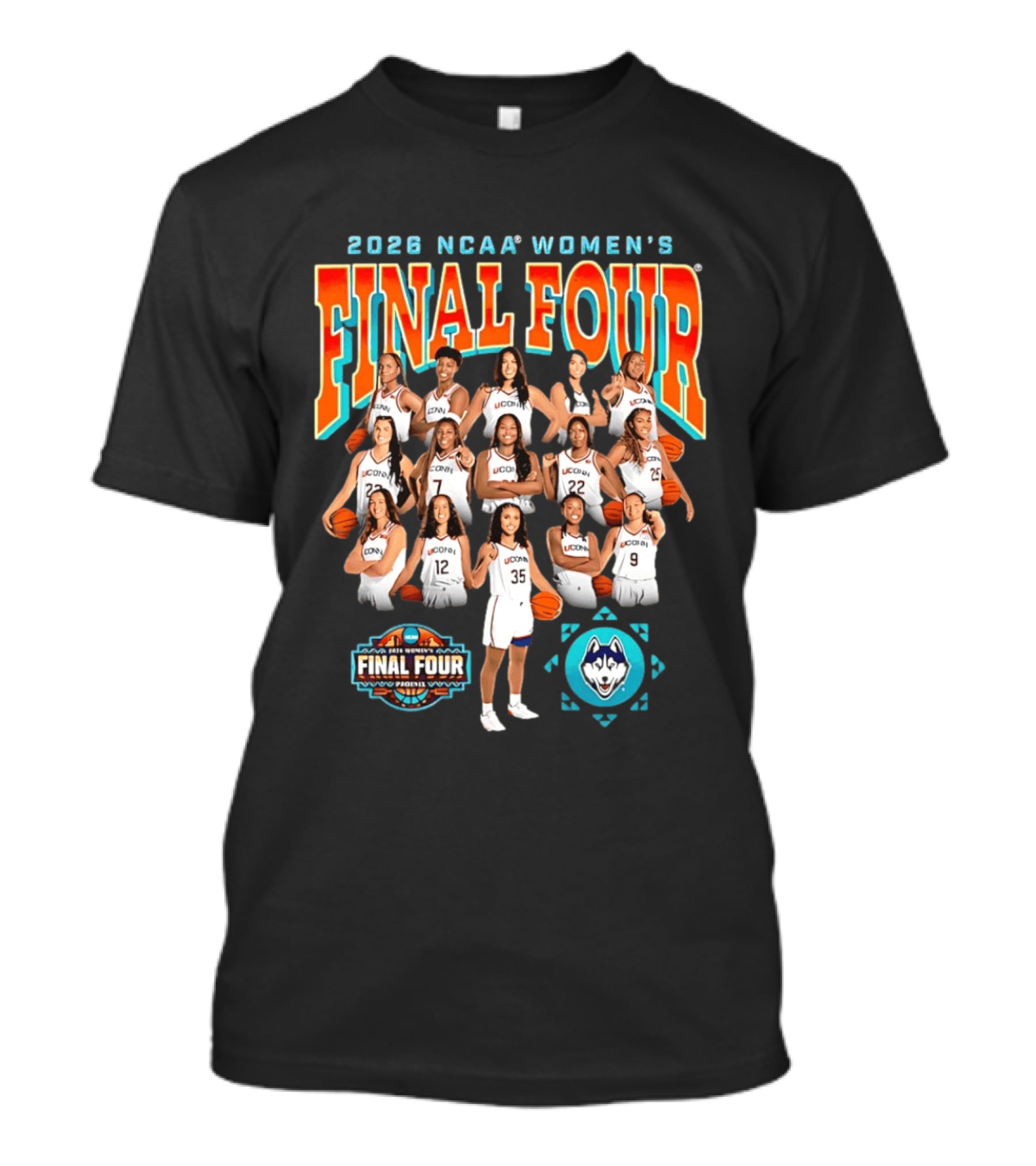 2026 NCAA Women's Final Four UConn Basketball Team March Madness T-Shirt