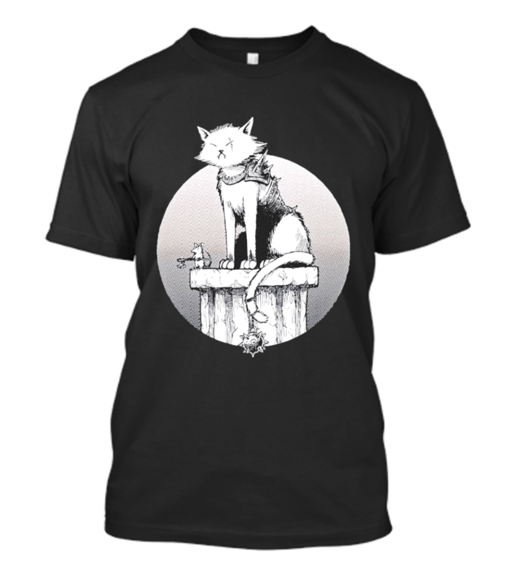 Unlikely Companions White Cat Armor Mouse Weapon Adventure T-Shirt