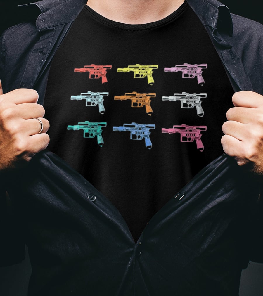 Warhol Blasters Pop Art Colorful Retro Blaster Pistol T-Shirt