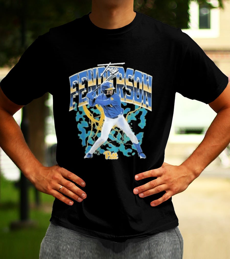 Pittsburgh Panthers Baseball Trey Fenderson Player Collage Pitt T-Shirt