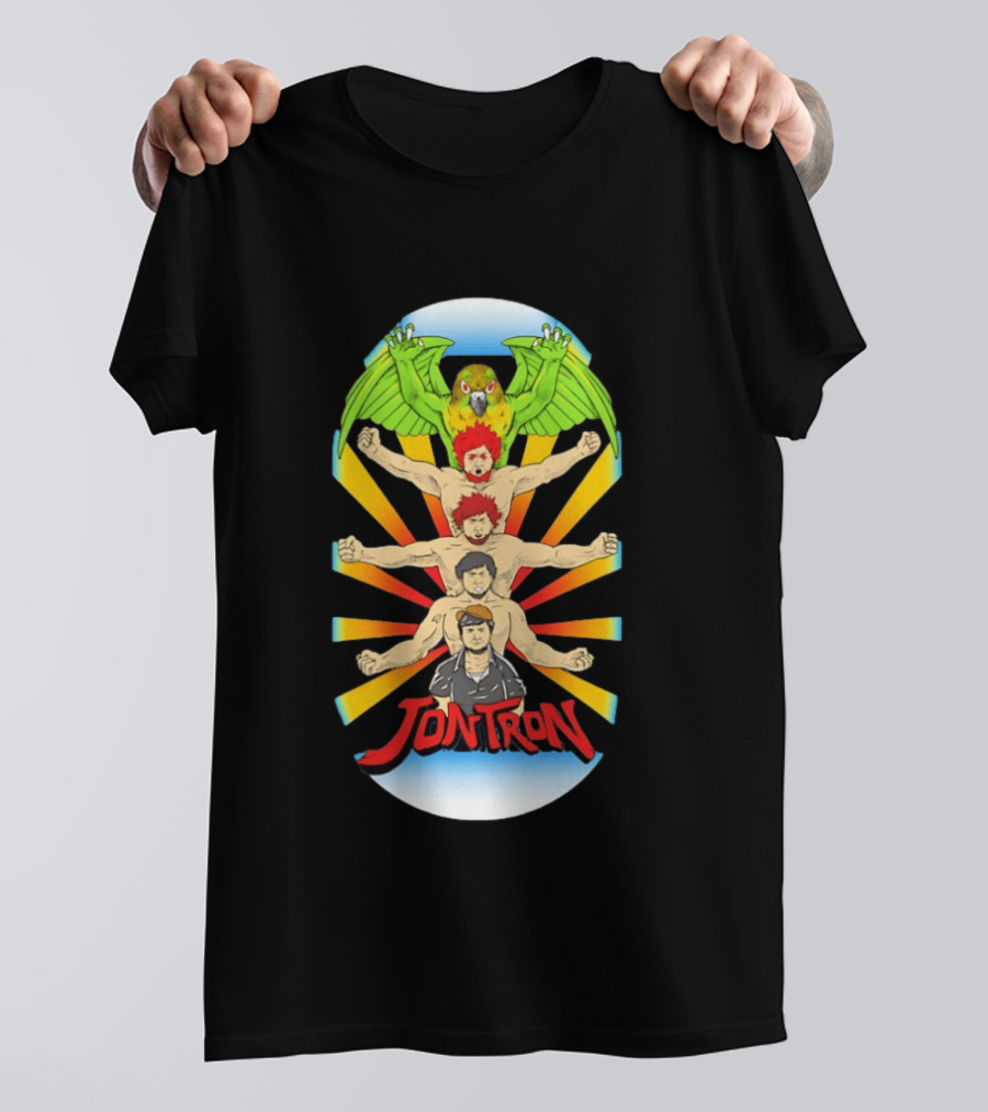 JonTron Characters Cartoon With Green Parrot T-Shirt