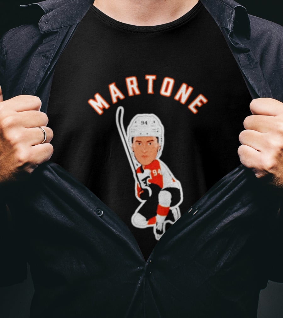Philadelphia Flyers Porter Martone 94 Hockey Caricature T-Shirt