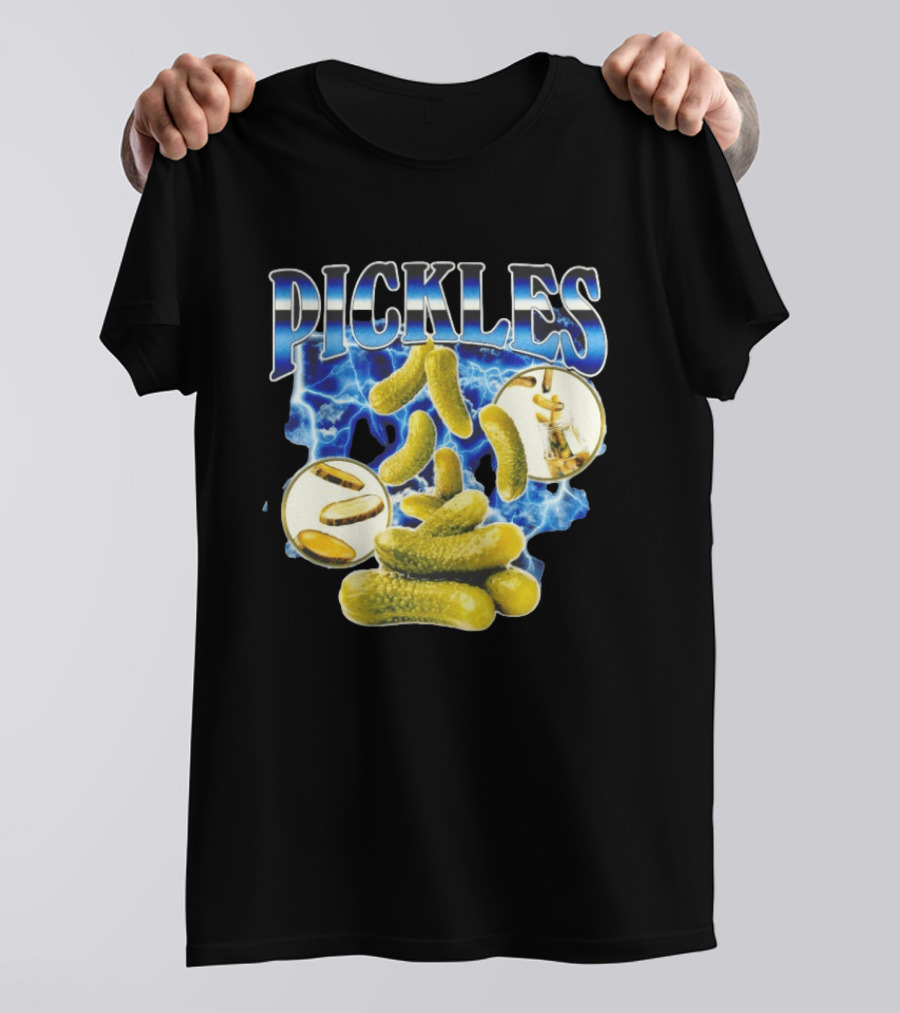 Thunder Pickles Crunch Power Electric Blue Lightning Pickles T-Shirt
