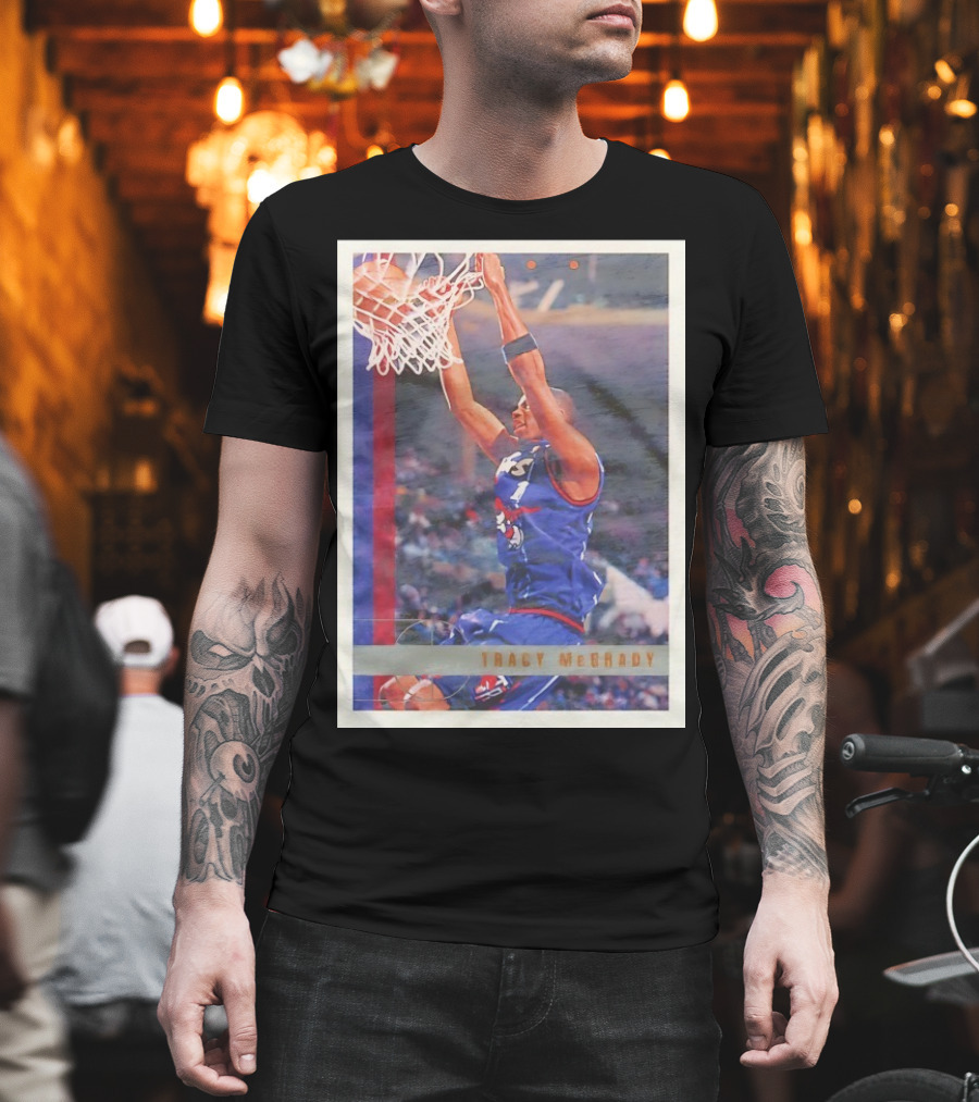 Tracy McGrady Toronto Raptors 1996 Basketball Card Dunk Slam T-Shirt