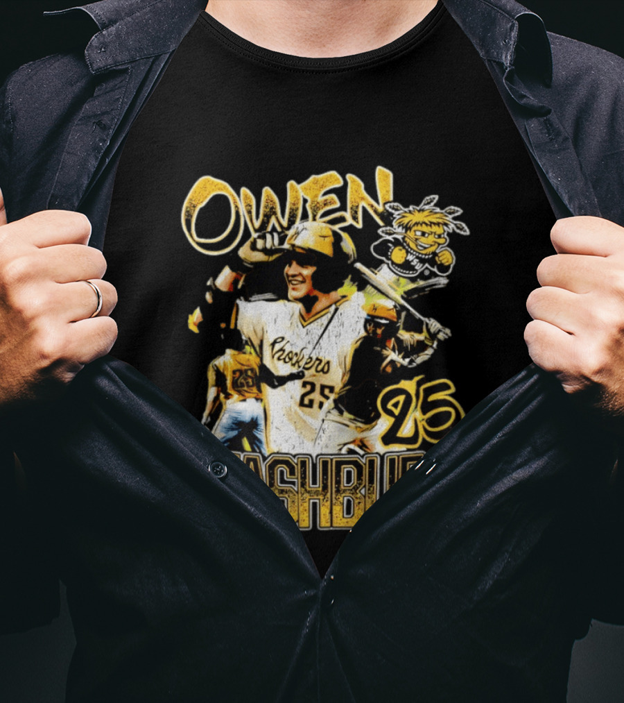 Owen Washburn Wichita State Shockers Baseball Celebration 25 T-Shirt