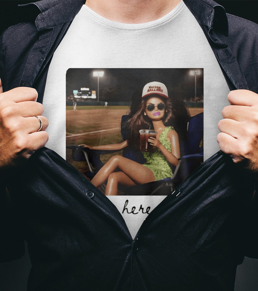 Barbie Doll Baseball Mom Kansas Ballers I Live Here Now T-Shirt