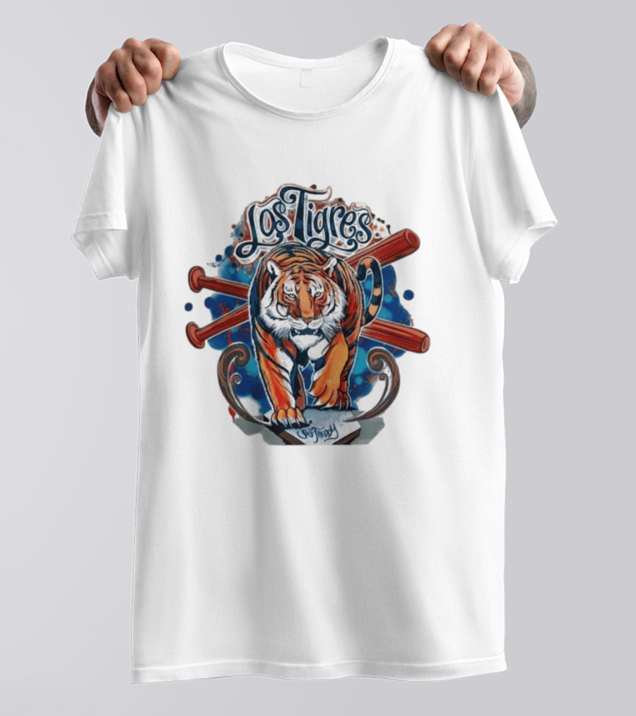 Los Tigres Detroit Baseball Tiger Art 2026 T-Shirt