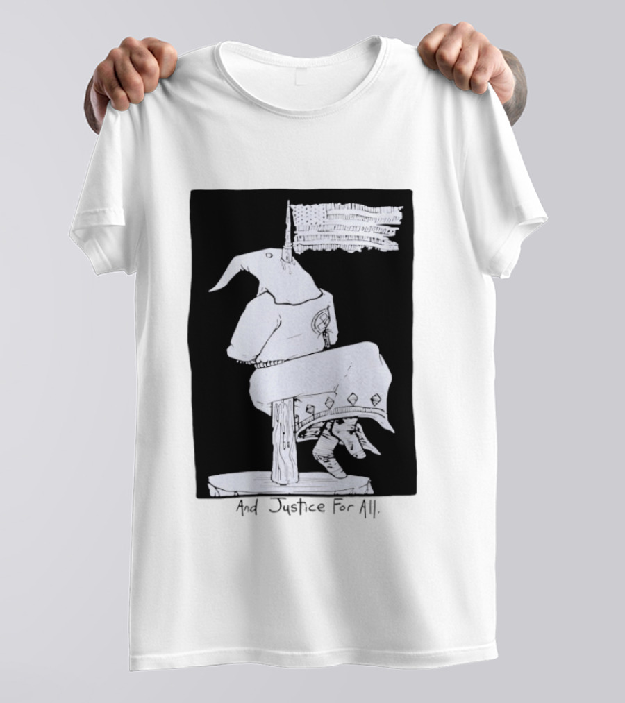 Anti Ku Klux Klan And Justice For All Hanging Effigy With Flag T-Shirt