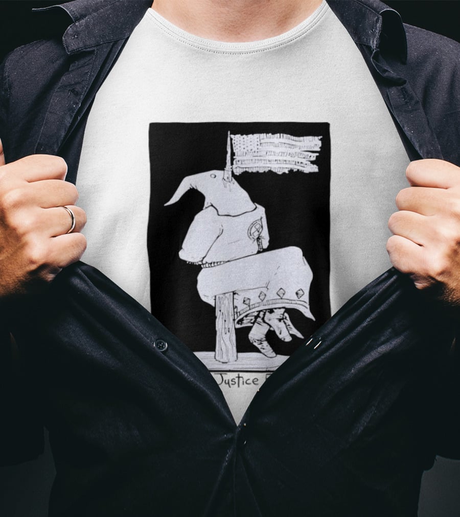 Anti Ku Klux Klan And Justice For All Hanging Effigy With Flag T-Shirt