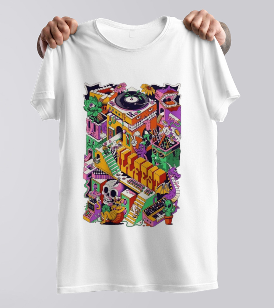 ILLfest 2026 Hostin TX Skeleton Alien Dragon DJ Event T-Shirt