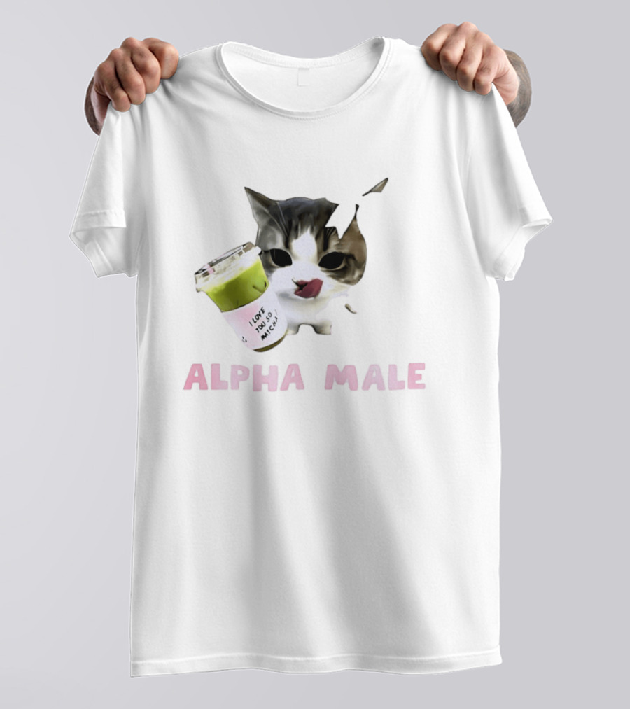 Cat I Love You So Matcha Alpha Male T-Shirt